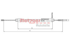 Tažné lanko, parkovací brzda METZGER 10.9435