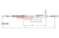 Tažné lanko, parkovací brzda METZGER AUTOTEILE 10.9455
