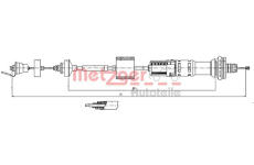 Tažné lanko, ovládání spojky METZGER 11.2154