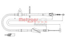 Tažné lanko, parkovací brzda METZGER 11.5743