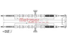 Tažné lanko, parkovací brzda METZGER 11.5945