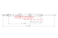 Tažné lanko, parkovací brzda METZGER 11.6686