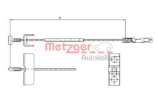 Tažné lanko, parkovací brzda METZGER 11.6803