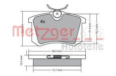 Sada brzdových destiček, kotoučová brzda METZGER 1170039