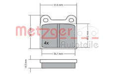 Sada brzdových destiček, kotoučová brzda METZGER 1170003