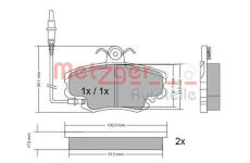 Sada brzdových destiček, kotoučová brzda METZGER 1170009