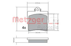 Sada brzdových destiček, kotoučová brzda METZGER 1170016