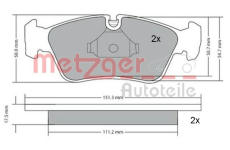 Sada brzdových destiček, kotoučová brzda METZGER 1170019