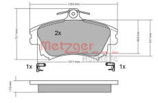 Sada brzdových destiček, kotoučová brzda METZGER 1170032