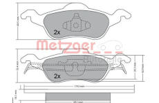 Sada brzdových destiček, kotoučová brzda METZGER 1170038