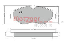 Sada brzdových destiček, kotoučová brzda METZGER 1170040