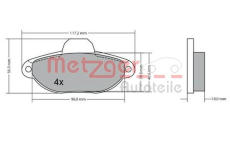 Sada brzdových destiček, kotoučová brzda METZGER 1170044