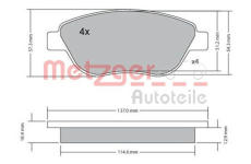 Sada brzdových destiček, kotoučová brzda METZGER 1170048