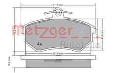 Sada brzdových destiček, kotoučová brzda METZGER 1170066