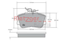 Sada brzdových destiček, kotoučová brzda METZGER AUTOTEILE 1170069