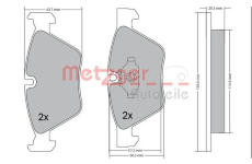 Sada brzdových destiček, kotoučová brzda METZGER 1170078