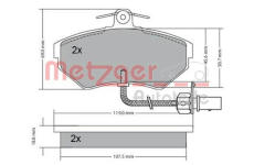 Sada brzdových destiček, kotoučová brzda METZGER 1170082