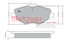 Sada brzdových destiček, kotoučová brzda METZGER 1170087