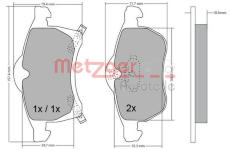 Sada brzdových destiček, kotoučová brzda METZGER 1170091