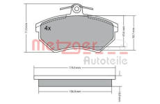 Sada brzdových destiček, kotoučová brzda METZGER 1170095