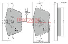 Sada brzdových destiček, kotoučová brzda METZGER 1170099