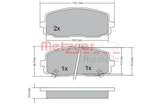 Sada brzdových destiček, kotoučová brzda METZGER 1170108