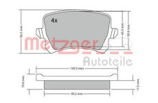 Sada brzdových destiček, kotoučová brzda METZGER 1170116