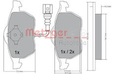 Sada brzdových destiček, kotoučová brzda METZGER 1170122