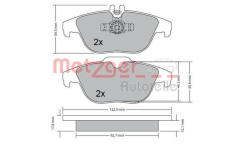 Sada brzdových destiček, kotoučová brzda METZGER 1170132