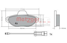 Sada brzdových destiček, kotoučová brzda METZGER 1170147