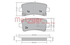 Sada brzdových destiček, kotoučová brzda METZGER 1170152