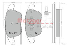 Sada brzdových destiček, kotoučová brzda METZGER 1170156