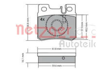 Sada brzdových destiček, kotoučová brzda METZGER 1170158