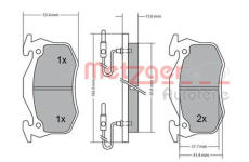 Sada brzdových destiček, kotoučová brzda METZGER 1170176