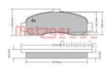 Sada brzdových destiček, kotoučová brzda METZGER 1170178