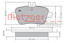 Sada brzdových destiček, kotoučová brzda METZGER 1170204