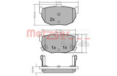 Sada brzdových destiček, kotoučová brzda METZGER 1170212