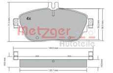 Sada brzdových destiček, kotoučová brzda METZGER 1170215