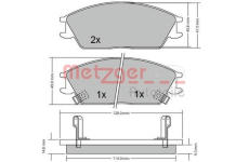 Sada brzdových destiček, kotoučová brzda METZGER 1170224