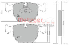 Sada brzdových destiček, kotoučová brzda METZGER 1170238