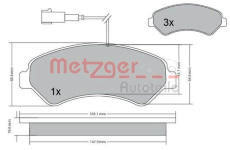 Sada brzdových destiček, kotoučová brzda METZGER 1170248