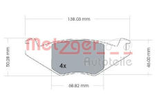 Sada brzdových destiček, kotoučová brzda METZGER 1170257