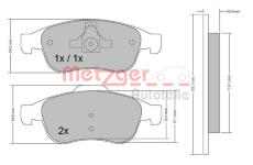 Sada brzdových destiček, kotoučová brzda METZGER 1170265