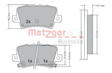 Sada brzdových destiček, kotoučová brzda METZGER 1170288