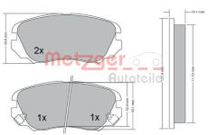 Sada brzdových destiček, kotoučová brzda METZGER 1170291