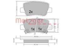 Sada brzdových destiček, kotoučová brzda METZGER 1170307