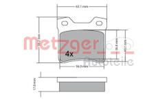 Sada brzdových destiček, kotoučová brzda METZGER 1170310