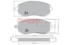 Sada brzdových destiček, kotoučová brzda METZGER AUTOTEILE 1170312
