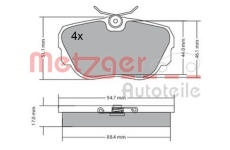 Sada brzdových destiček, kotoučová brzda METZGER 1170316