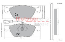 Sada brzdových destiček, kotoučová brzda METZGER 1170321